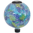 Sunnydaze Azul Terra Glass Mosaic Garden Gazing Globe with LED Solar Light, 10-Inch