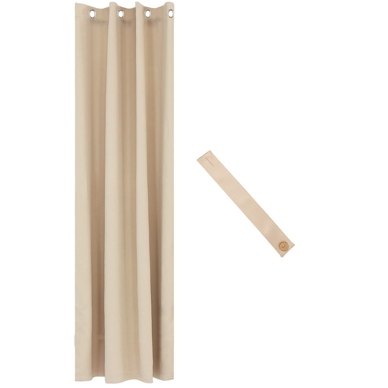 Sunnydaze Beige Indoor/Outdoor Room Darkening Curtains