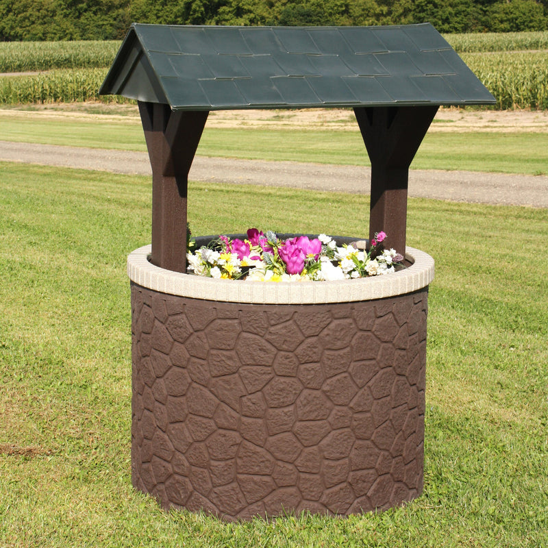 TankTop Covers Wishing Well Planter Septic Cover with Base and Roof