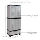 Sunnydaze 3-Shelf Plastic Lockable Storage Cabinet - 57.5"