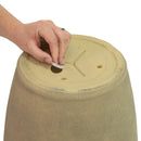 Anjelica Planter - 15.25 in (38 cm) - Beige, on a white background with somebody taking the plug out of the fillable double wall section