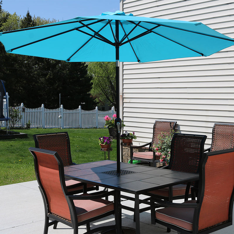 Sunnydaze Aluminum 9' Patio Umbrella with Tilt and Crank