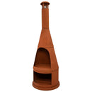 Sunnydaze 70" H Steel Outdoor Chiminea Fire Pit with Built-In Log Holder