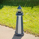 Sunnydaze Solar Striped LED Lighthouse Outdoor Decor - 36"