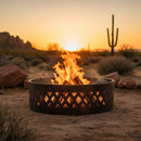 Sunnydaze 36" Crossweave Heavy-Duty Metal Campfire Ring - Bronze