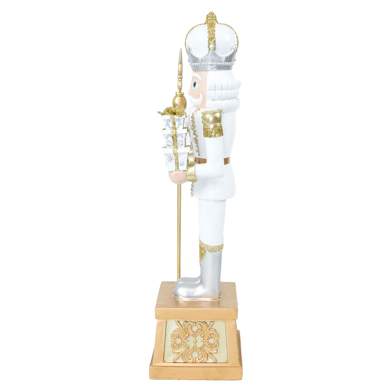 Sunnydaze Pierre the Fleur-de-Lis Christmas Nutcracker Statue - 47" H