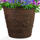 Sunnydaze Arabella Polyresin Large Round Outdoor Planter