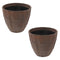 Sunnydaze Pebbled Indoor/Outdoor Round Planter Pot - Dark Brown - 15.75"