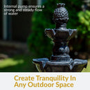 Sunnydaze 4-Tier Pineapple Outdoor Water Fountain - 52" H