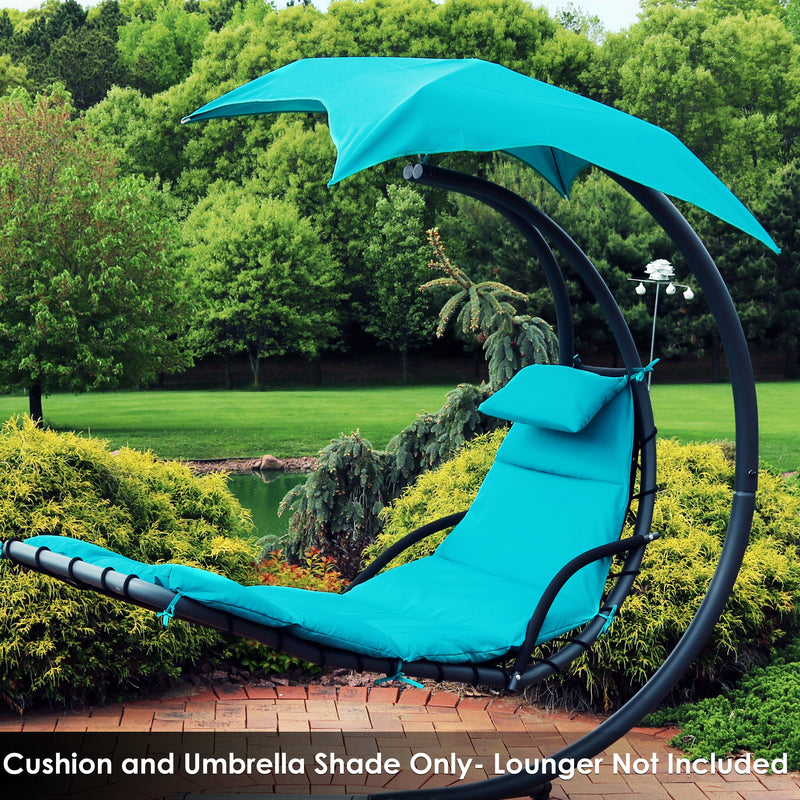 Sunnydaze Hanging Lounge Chair Replacement Cushion and Umbrella