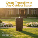 Sunnydaze Cylinder Bubble Outdoor Water Fountain with LED Light