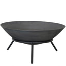 Sunnydaze Raised Cast Iron Fire Pit Bowl with Steel Finish - 22" Diameter