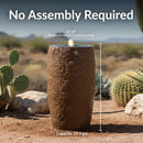 Sunnydaze Cylinder Bubble Outdoor Water Fountain with LED Light