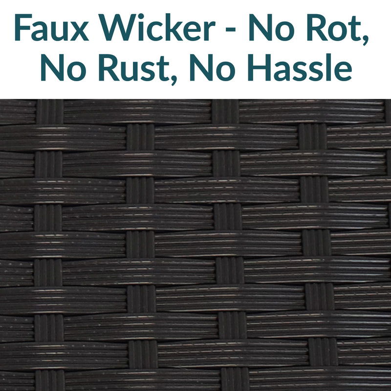 Sunnydaze Indoor/Outdoor Resin Rattan 75-Gallon Deck Box