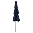 Sunnydaze 10 ft 3-Tier Large Patio Umbrella with Tilt and Crank - Navy