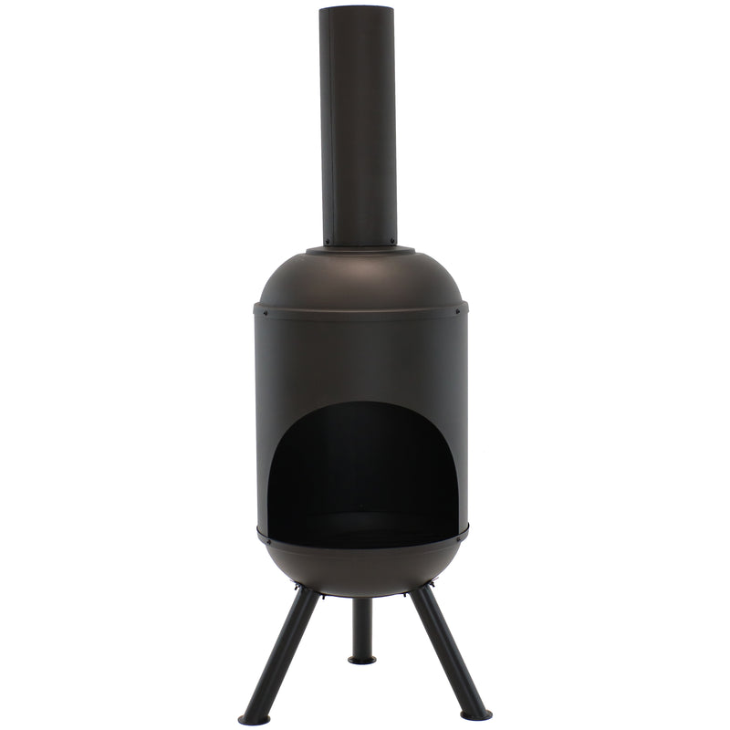 Sunnydaze 5' Outdoor Fire Pit Chiminea - Black