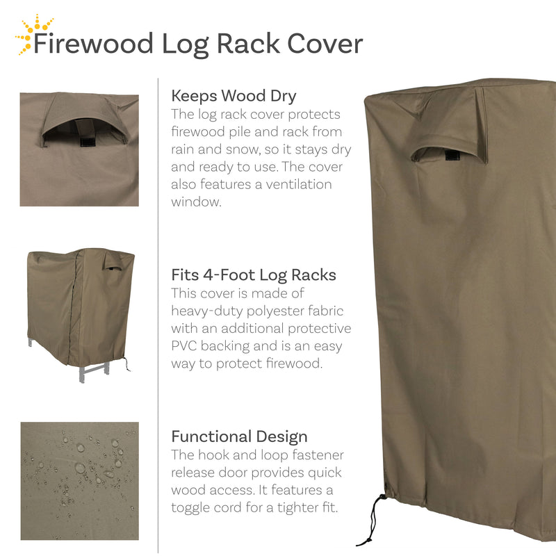 Sunnydaze Heavy-Duty Outdoor Firewood Rack Cover