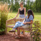Sunnydaze Outdoor Wooden Teak Banana Bench for Garden or Patio - 59" W