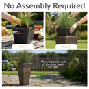 Sunnydaze Polyrattan Square Tall Wicker Planters - Set of 3