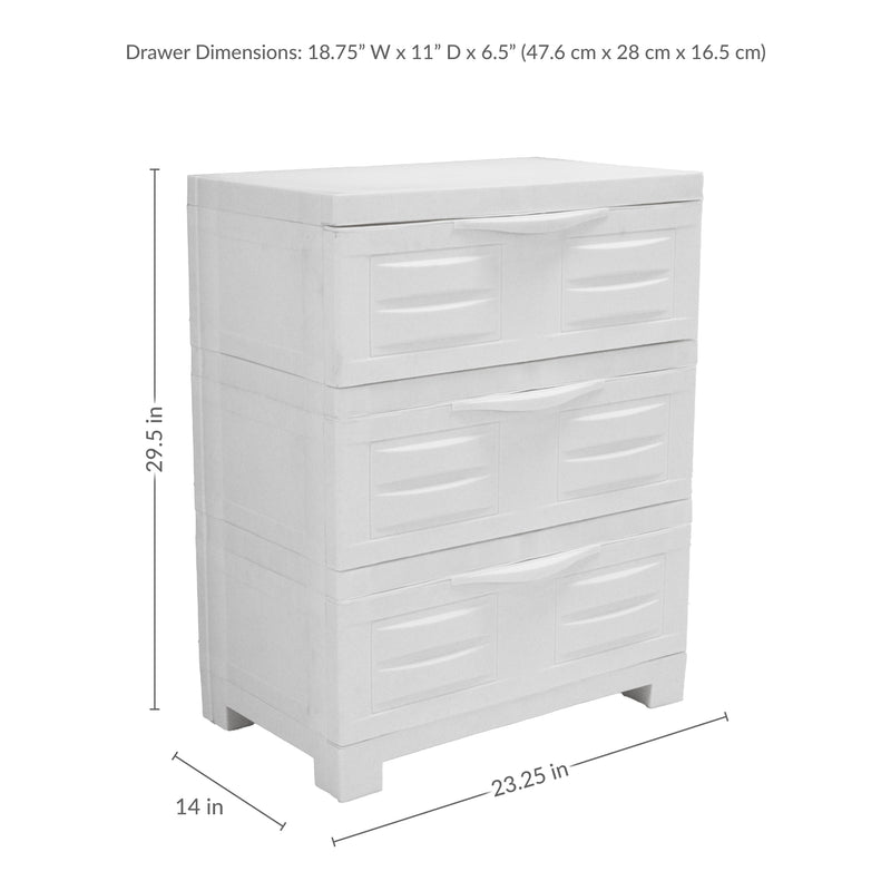 Sunnydaze 3-Tier Plastic Storage Drawers