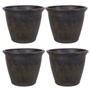 Sunnydaze Anjelica Outdoor Flower Pot Planter - Sable Finish  - 24-Inch - 4-Pack