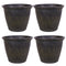 Sunnydaze Anjelica Outdoor Flower Pot Planter - Sable Finish  - 24-Inch - 4-Pack