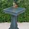 Sunnydaze Simply Square Modern Reinforced Concrete Bird Bath - 23"