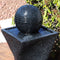 Sunnydaze Black Ball Solar Water Fountain with Battery Backup - 32" H