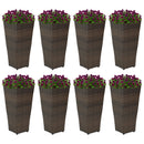 Sunnydaze Polyrattan Square Tall Wicker Planter