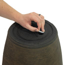 Anjelica Planter - 15.25 in (38 cm) - Sable on a white background, showing the removable plug that can be used to fill the double walls