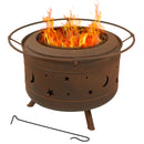 Sunnydaze Cosmic Wood-Burning Smokeless Fire Pit with Log Poker - 30"