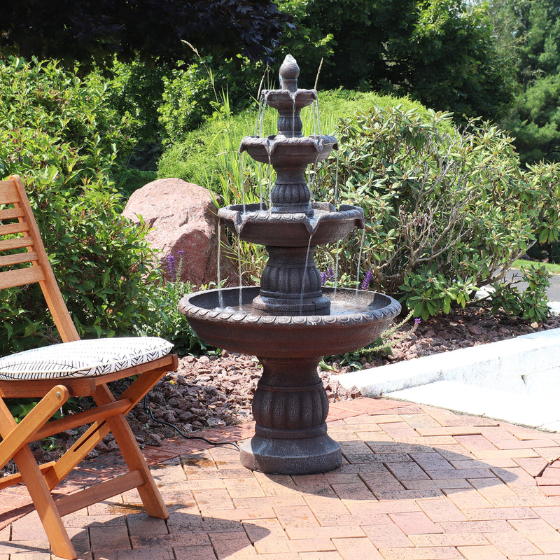 Sunnydaze Mediterranean 4-Tier Outdoor Fountain with Electric Pump