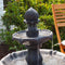 Sunnydaze 2-Tier Solar Outdoor Water Fountain with Battery Backup