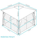 Sunnydaze 10' x 10' Gazebo with Screens and Privacy Walls