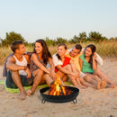 Sunnydaze Black Steel Outdoor Wood-Burning Fire Pit Bowl with Stand - 23"