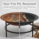 Sunnydaze Outdoor Fire Pit Bowl Replacement for DIY or Existing Stand