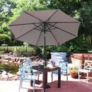 Sunnydaze 9' Solar LED Outdoor Patio Umbrella with Tilt and Crank