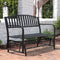 Sunnydaze 50" Black Steel Outdoor Patio Glider Bench