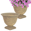 Sunnydaze Darcy Polyresin Outdoor Pedestal Planter Urn - 16"