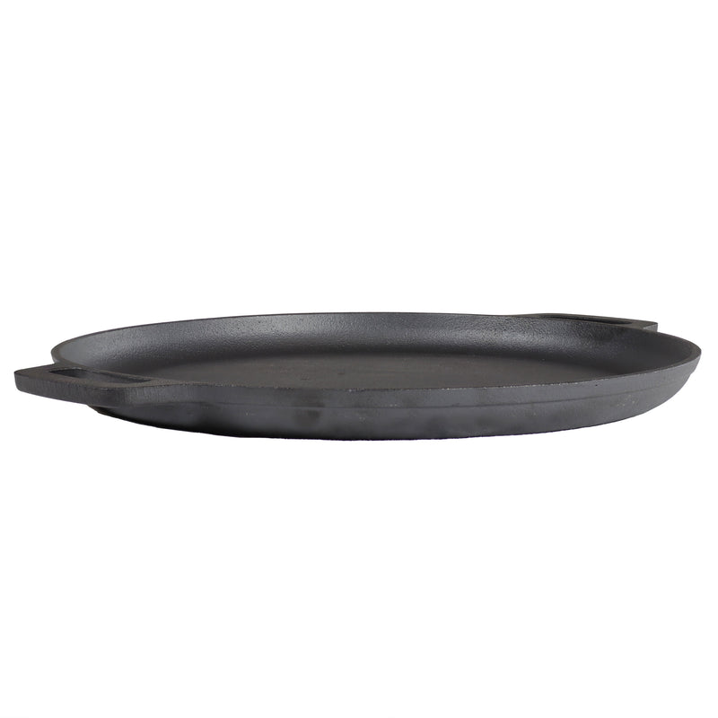 Sunnydaze Pre-Seasoned Cast Iron Pizza Pan with 2 Side Handles