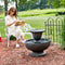 Sunnydaze Streaming Falls 2-Tier Outdoor Water Fountain - 25-Inch - Brown