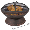 Sunnydaze Chalice Steel Fire Pit with Spark Screen - Copper Finish - 25-Inch