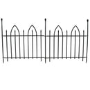 Sunnydaze 2-Piece Gothic Iron Decorative Garden Border Fence - Black