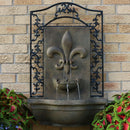 Sunnydaze French Lily Solar Outdoor Wall Fountain