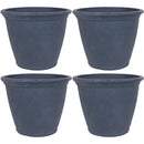 Sunnydaze Anjelica Outdoor Flower Pot Planter - Slate Finish  - 24-Inch - 4-Pack