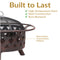 Sunnydaze Bronze Crossweave Wood-Burning Fire Pit with Spark Screen and Poker