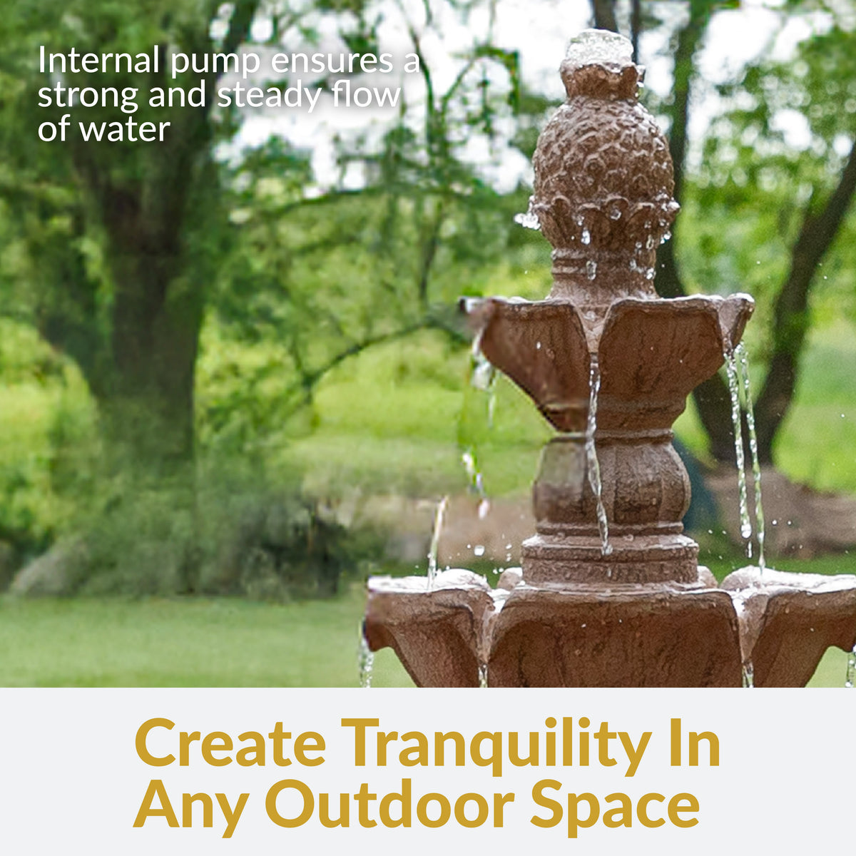 Sunnydaze 4-Tier Pineapple Outdoor Water Fountain - 52