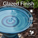 Sunnydaze Glazed Ceramic Outdoor Bird Bath