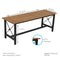 Sunnydaze European Chestnut Patio Wood Dining Bench - 17.75" H