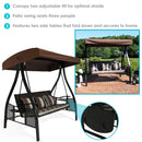 Sunnydaze Deluxe 3-Person Patio Swing with Canopy and Side Tables